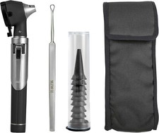 Mini otoscopio tascabile a fibra ottica con dispositivo a LED extra col. silver