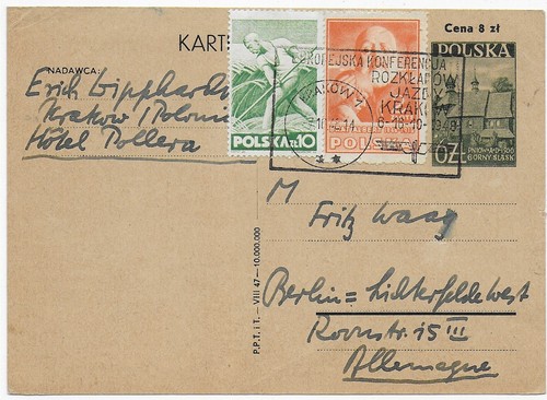 Cartolina cracovia 1948 - 1948, per