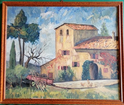 Quadro naif olio tela - quadro, ad