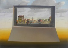 Filippo DE GASPERI (Milano 1928) LA POESIA VIENE ANCHE IN BICICLETTA OLIO 50x70