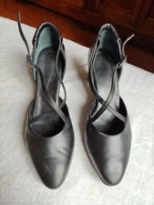 Scarpe da ballo per donna, nere, tacco basso, made in Italy. TG 41