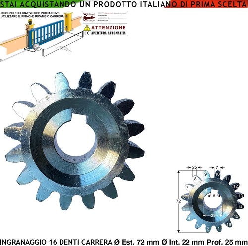 Pignone esterno z16 cod - pignone,