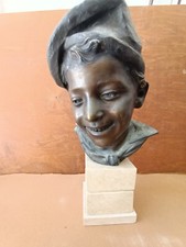 Grande Testa In Bronzo Giovane In Bronzo De Martino G.