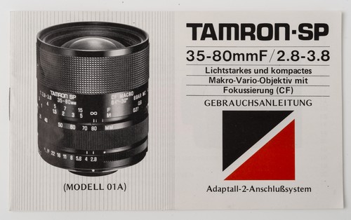 Manuale istruzioni tamron - istruzioni,