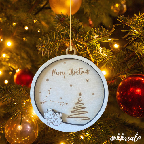 Pallina natale legno di - di,