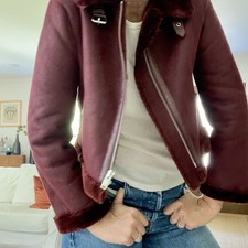 Giacca bordeaux, sherling