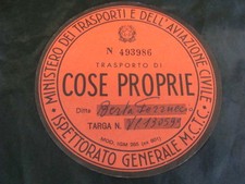 BOLLO ACI TASSA CIRCOLAZIONE TRASPORTO COSE PROPIE CAMION AUTO EPOCA 1948