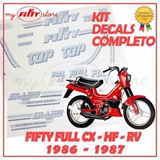 Kit adesivi decals Malaguti FIFTY FULL CX colore ROSSO/ARGENTO 1986 - 1987 AD15