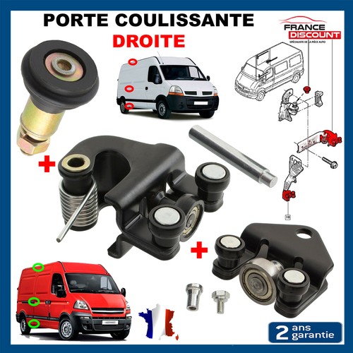 Kit réparation galet porte - réparation, de
