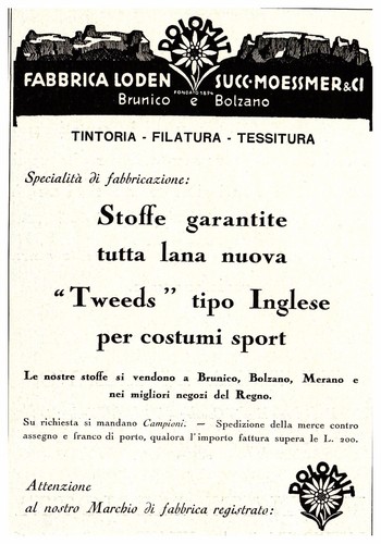Pubblicita 1931 loden - pubblicita',