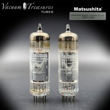 EL84 6BQ5 MATSUSHITA Amplitrex Matched Pair Gray Plate O Getter Japan Tubes