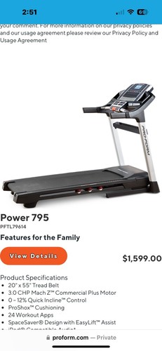 Pro form power 795 - pro,