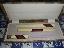 Antico Set Scrittura pregiato tagliacarte sigillo ceralacca