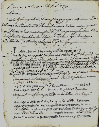 1766 acte notarié besançon - 1766,