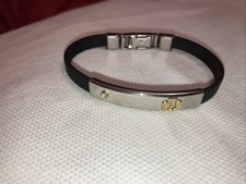 braccialetto misura piccola in caucciu acciaio e piccolo brillante