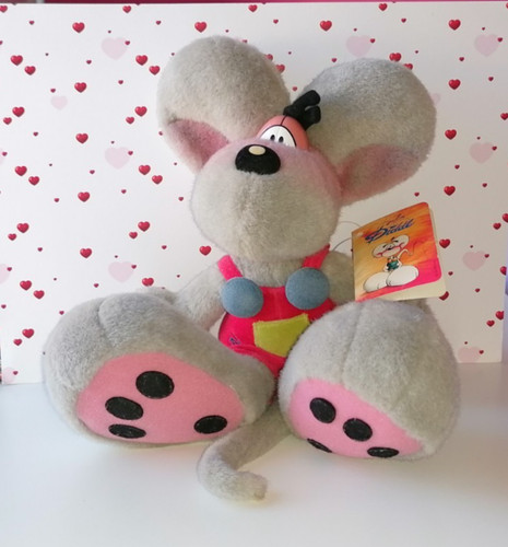 Diddl peluche grigio salopette