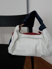  JENRIGO'  Borsa vera pelle. MADE IN ITALY BIANCO/BLU/ROSSO