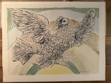 Litografia Picasso Colombe Volant d’Arc en Ciel Colomba della Pace 1952 firmata in targa