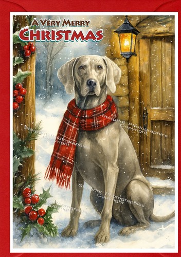 Biglietto natale weimaraner - biglietto,