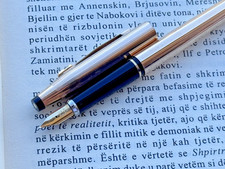 Penna stilografica croce argento sterling 925 pennino oro 14k 585 misura M made in Ireland