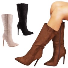 Stivali donna scamosciati al