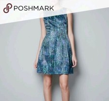 Abito Zara blu verde turchese