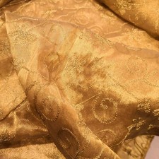 Tovaglia Con Ricami Dorata Rotonda