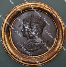 FUSIONE IN BRONZO le effigi di Re GIORGIO V e della Principessa MARIA DI TECK