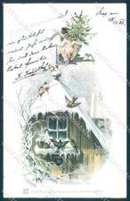 Albero di Natale firmato dall'artista E. Dolker angelo Cupido uccellino delle nevi NON INCOLLATO pc TW2338