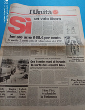 L'UNITA'  10 GIUGNO 1985 REFERENDUM  SCALA MOBILE VOTA SI PARTITO COMUNISTA