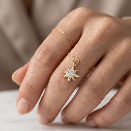 Ciondolo stella diamante - stella,