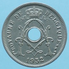 BELGIO ALBERTO I 5 CENTIMES 1932 MONETA NICHEL RARE COIN NUMISMATICA CURRENCY