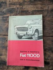 manuale uso manutenzione originale FIAT 1100D BERLINA E FAMILIARE - 1963