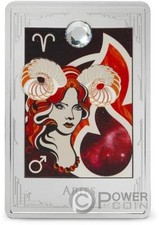 ARIETE Star Signs of the Zodiac 2 oz moneta argento 3$ Niue 2025