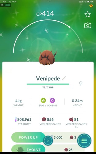Pokemon shiny venipede - go, /