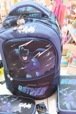 ZAINO SCUOLA BATMAN SANTORO COMPLETO DI ASTUCCIO 3 ZIP