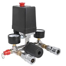 Gruppo Staffa Compressore Aria Pressostato Regolatori Manometri (e5Q)