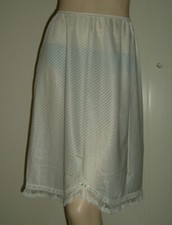 VINTAGE SOTTOGONNA BIANCO RIGHE ST.MICHAEL UK 14-16 HALF SLIP SEXY LINGERIE