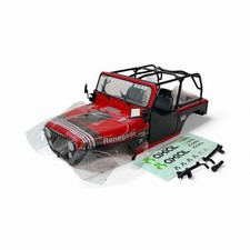 Carrozzeria nuova Axial SCX10 III Jeep CJ-7 rossa con luci roll bar e interni completi