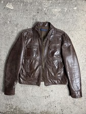 Giubbotto Giacca Vintage Testa di Moro vera Pelle Gaudì da Uomo Taglia 52 XL box