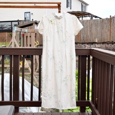 Abito lungo Qipao beige