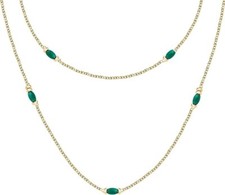 Collana Morellato Donna Acciaio Gold 90 cm Agata Verde  _SAXQ01