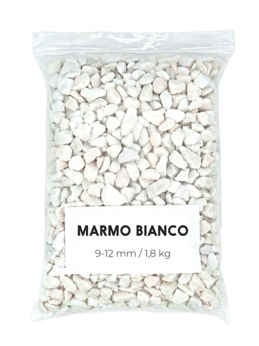 Ghiaia bianco 8kg - 1,8kg, per