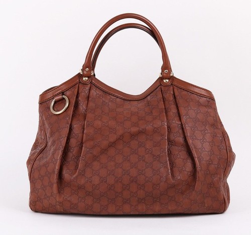 Gucci shima leather - gg, brown