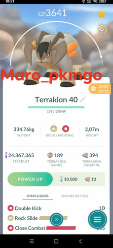 Pokemon terrakion lv40 3mosse - pokemon,