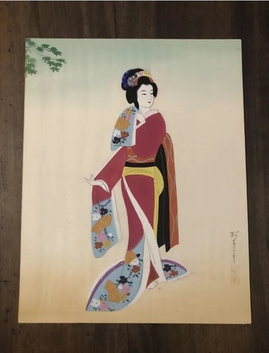 Dipinto giapponese tempera - dipinto,