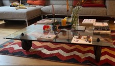 ❤️ FONTANA ARTE tavolino TAVOLO CON RUOTE design by Gae Aulenti XL 130 X 130