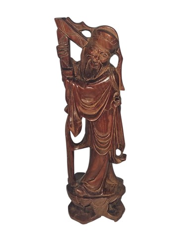 Statuetta saggio legno - statuetta,