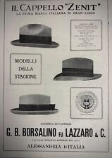 G.B. BORSALINO FU LAZZARO &C.-Zenit-Cartoncino originale pubblicitario- ' 50 -