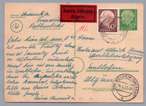 Bund heuss intero postale - bund,